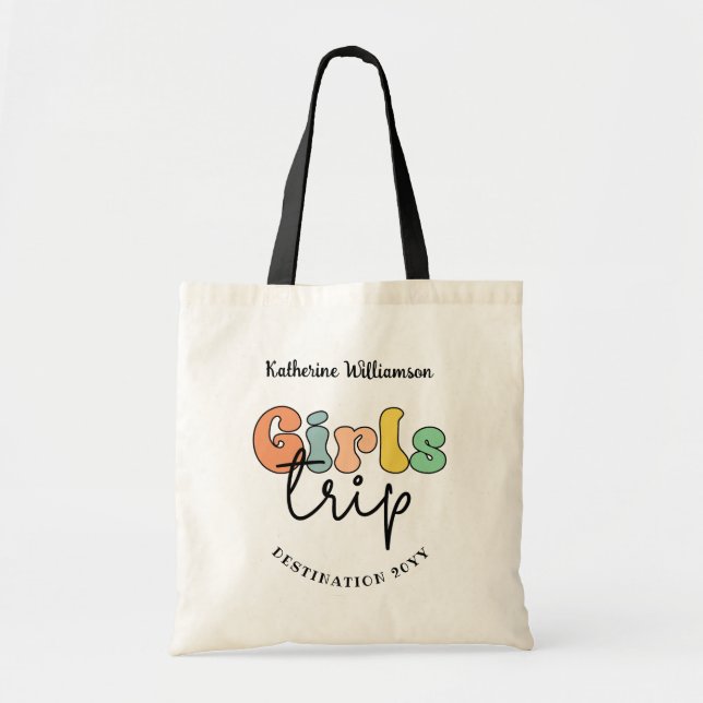 Custom Girls Trip | Cute Girls weekend vacation Tote Bag (Front)