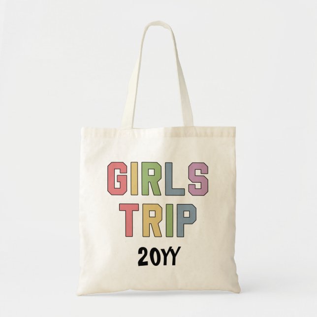 Custom Girls Trip Girls Weekend Vacation Getaway Tote Bag (Front)