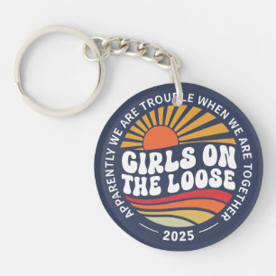 Custom Girls Trip Group Matching Summer Vacation Key Ring