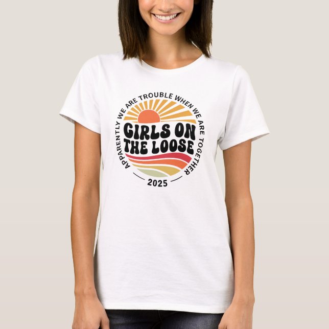 Custom Girls Trip Group Matching Summer Vacation T-Shirt (Front)