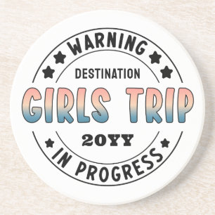 Custom Girls Trip in Progress Gradient Funny Coaster