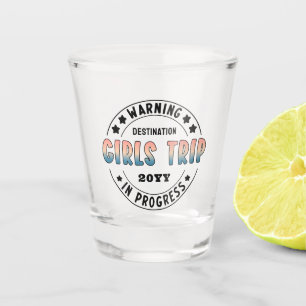 Custom Girls Trip in Progress Gradient Funny Shot Glass