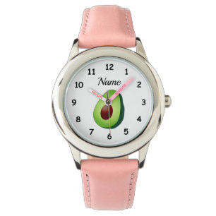 Custom girl's watch with cute green avocado fruit