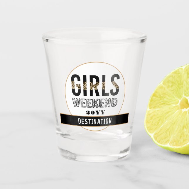Custom Girls Weekend Girls Trip Vacation Shot Glass (Front)