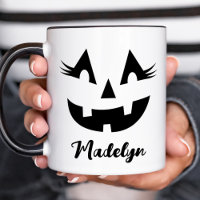 Custom Girly Jack O Lantern Pumpkin Face Halloween