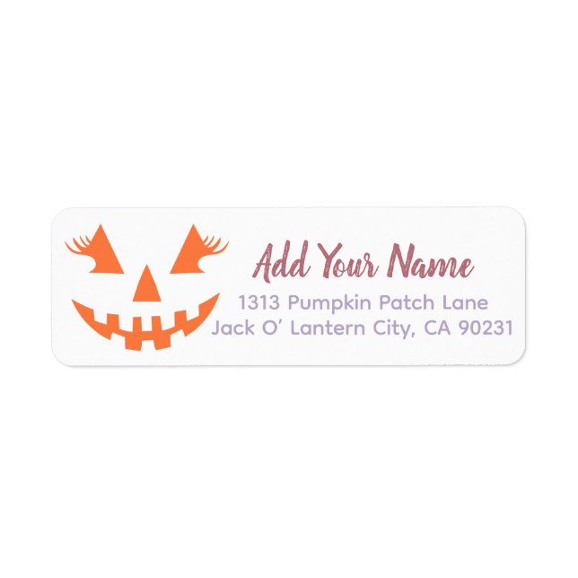 Custom Girly Jack O Lantern Pumpkin Halloween (Front)