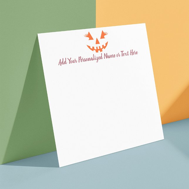 Custom Girly Jack O Lantern Pumpkin Halloween Card (Creator Uploaded)