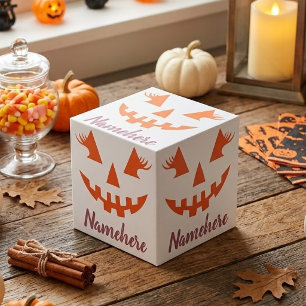 Custom Girly Jack O Lantern Pumpkin Halloween Cube