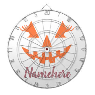 Custom Girly Jack O Lantern Pumpkin Halloween Dartboard