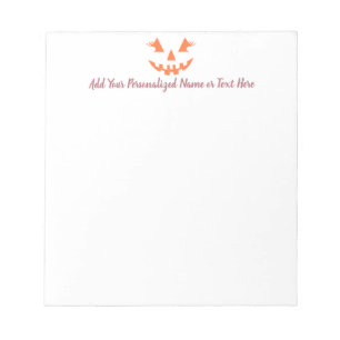 Custom Girly Jack O Lantern Pumpkin Halloween Notepad