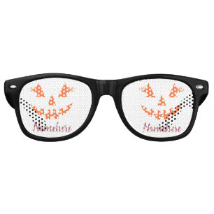 Custom Girly Jack O Lantern Pumpkin Halloween Retro Sunglasses
