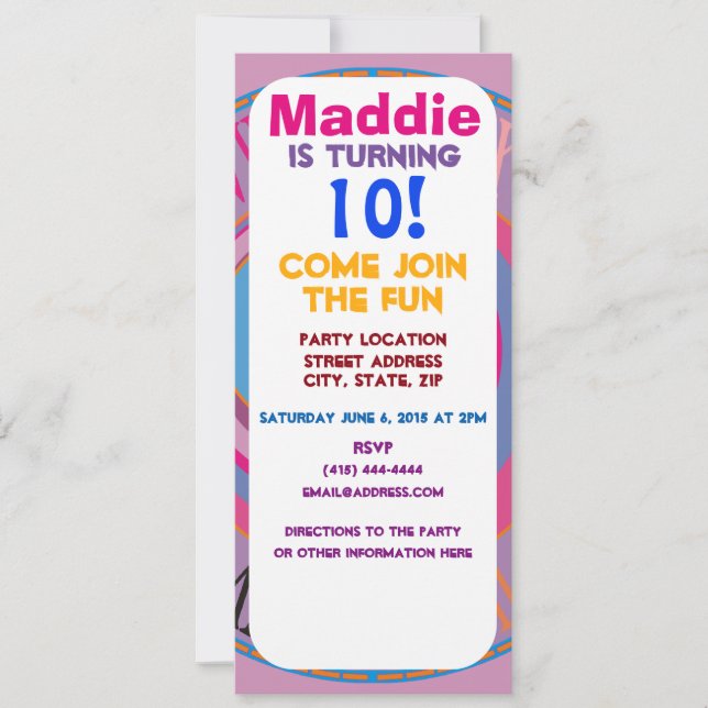 Custom girly pretty swirl circles tornado cute art invitation (Front)