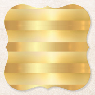 Custom Glamour Faux Gold Blank Modern Elegant Paper Coaster
