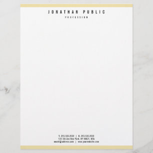 Custom Glamourous Faux Gold Elegant Modern Templat Letterhead