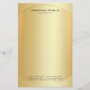 Custom Glamourous Faux Gold Modern Elegant Templat Stationery