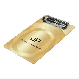 Custom Glamourous Faux Gold Monogram Template Mini Clipboard