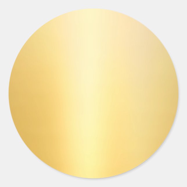 Custom Glamourous Gold Blank Template Classic Round Sticker (Front)