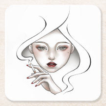 Custom glass underneath white smoked girl