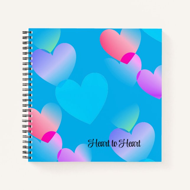 Custom Gliding Blue "Heart to Heart" Journal (Front)