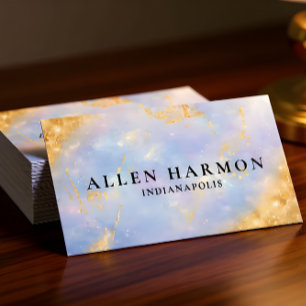 Custom Glitter Blue Opal Stone Background  Business Card