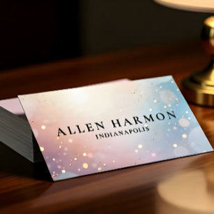 Custom Glitter Blue Opal Stone Background Business Card