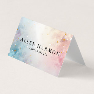 Custom Glitter Blue Opal Stone Background Business Card