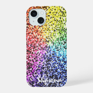 Custom Glitter Rainbow iPhone Case Sparkle