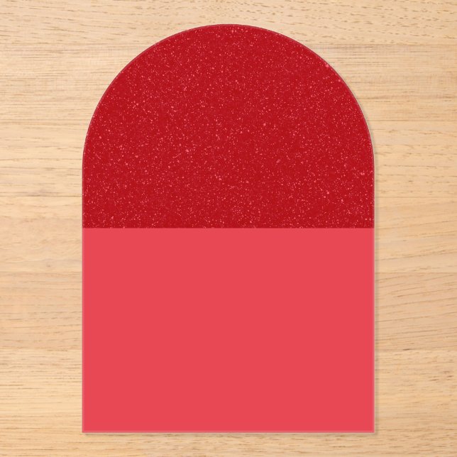 Custom Glitter Tomato Red Acrylic Invitation (Front)