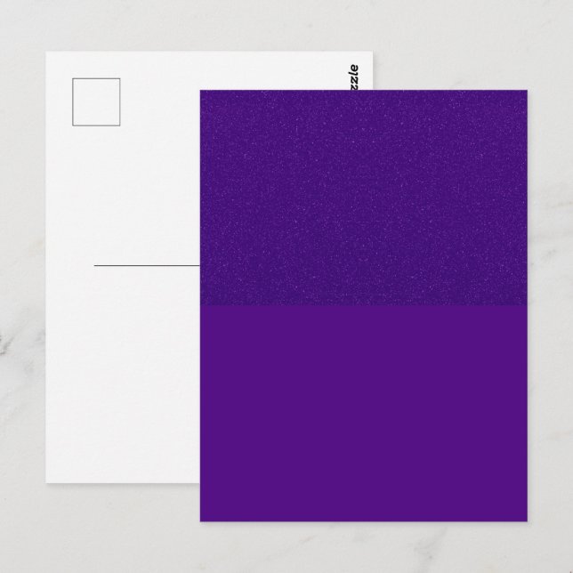 Custom Glitter Top & Matte Bottom Purple Postcard (Front/Back)