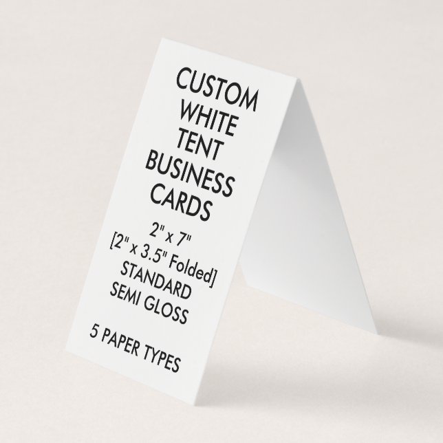 Custom GLOSSY Tent Folded Business Cards 2" x 3.5" (Front)