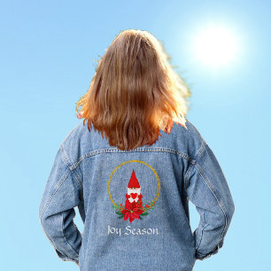 Custom Gnome and Editable Text Denim Jacket