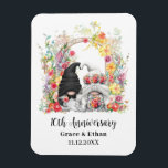 Custom Gnome Floral Arch 10th Wedding Anniversary Magnet<br><div class="desc">Custom 10th wedding anniversary keepsake magnet with a design featuring a bride and groom gnomes and a spring floral arch illustration. Edit the template with any year and message.</div>