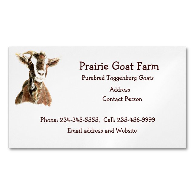 Custom Goat Farm Animal Business Card (Front)