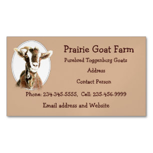 Custom Goat Farm Animal Business Magnetic Business Card
