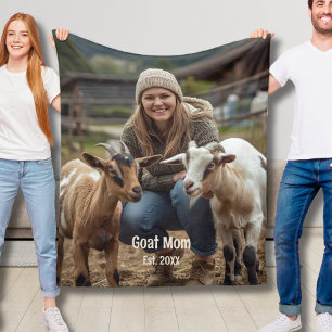 Custom Goat Mum Fleece Blanket Christmas Gift Idea
