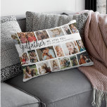 Custom Godfather 18 Photo Collage Lumbar Cushion<br><div class="desc">Discover our photo-centric scatter cushion, an ideal gift for your favorite Godfather. Perfect for birthdays or christmas, these pillows allows you to feature 18 photos as a sentimental keepsake. Emblazoned with a cheerful 'we love you' text, you have the flexibility to change or delete the message to suit any occasion....</div>