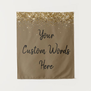Custom Gold and Black Personalised Photobooth Prop Tapestry