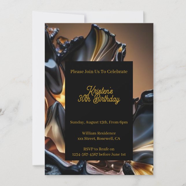 Custom Gold Birthday Invitation (Front)