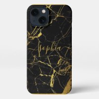 Custom Gold Black Marble Cell Phone 11 12 Pro Max