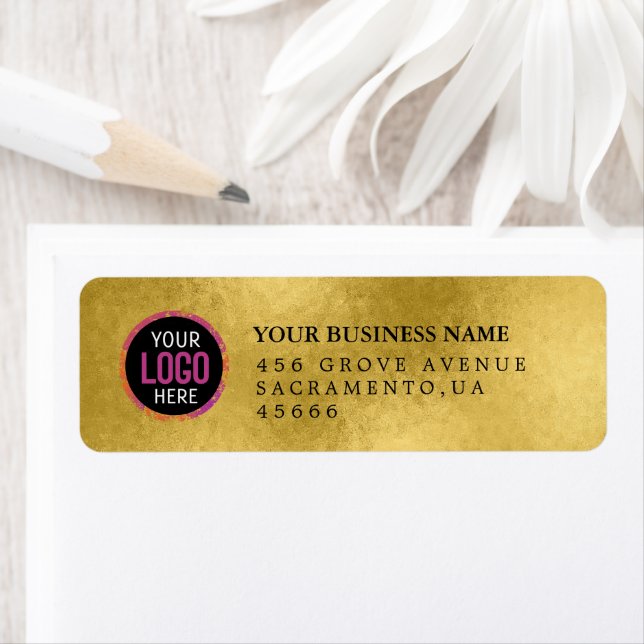 Custom gold Business Logo Return Address  Label (Insitu)