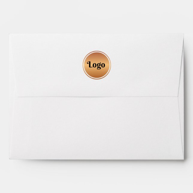 Custom Gold Business Logo & Return Address Text  Envelope (Back (Top Flap))