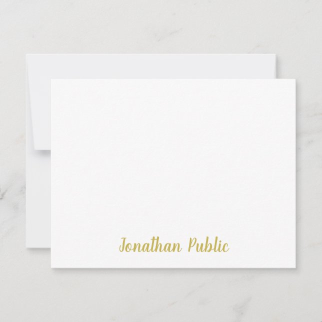 Custom Gold Calligraphed Script Text Template Flat (Front)