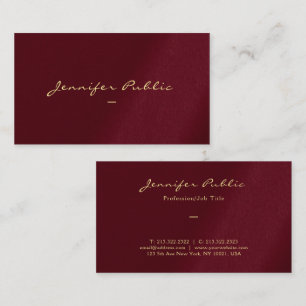 Custom Gold Color Script Luxury Premium Thick Business Card