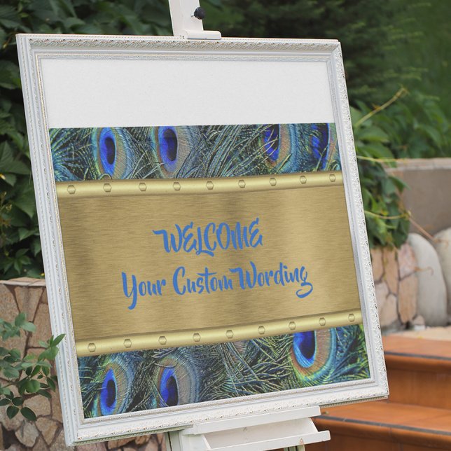 Custom Gold & Colourful Peacock Feathers Banner (Creator Uploaded)