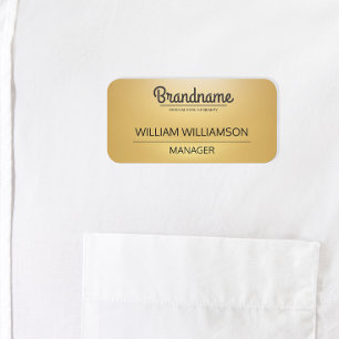 Custom Gold Employee Logo  Name Tag