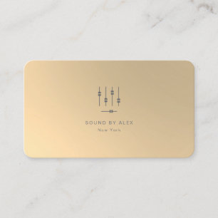 Custom Gold Faux Business Cards for Audio Engineer