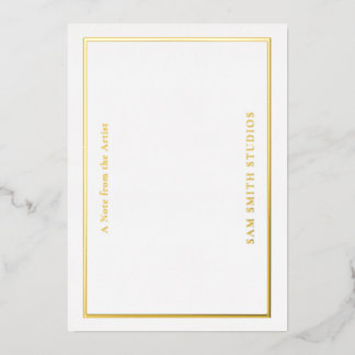 Custom Gold Foil Artist Thank You Card