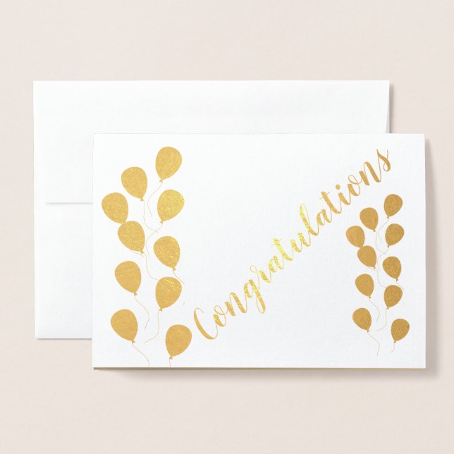 Custom Gold Foil Congratulations Card (Front With Envelope)