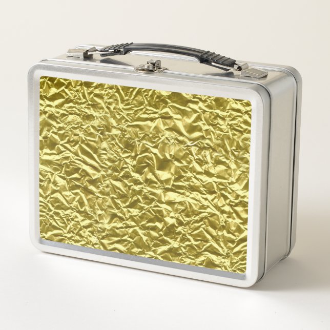 Custom gold foil effect metal lunch box (Front)