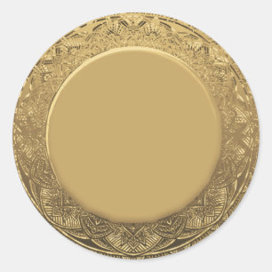 Custom Gold Foil Look Background Classic Round Sticker